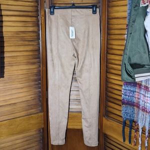 Forever 21 Faux Suede Stretch Leggings Taupe/Nude NWT